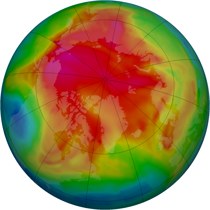 Arctic ozone map for 02 February 2009